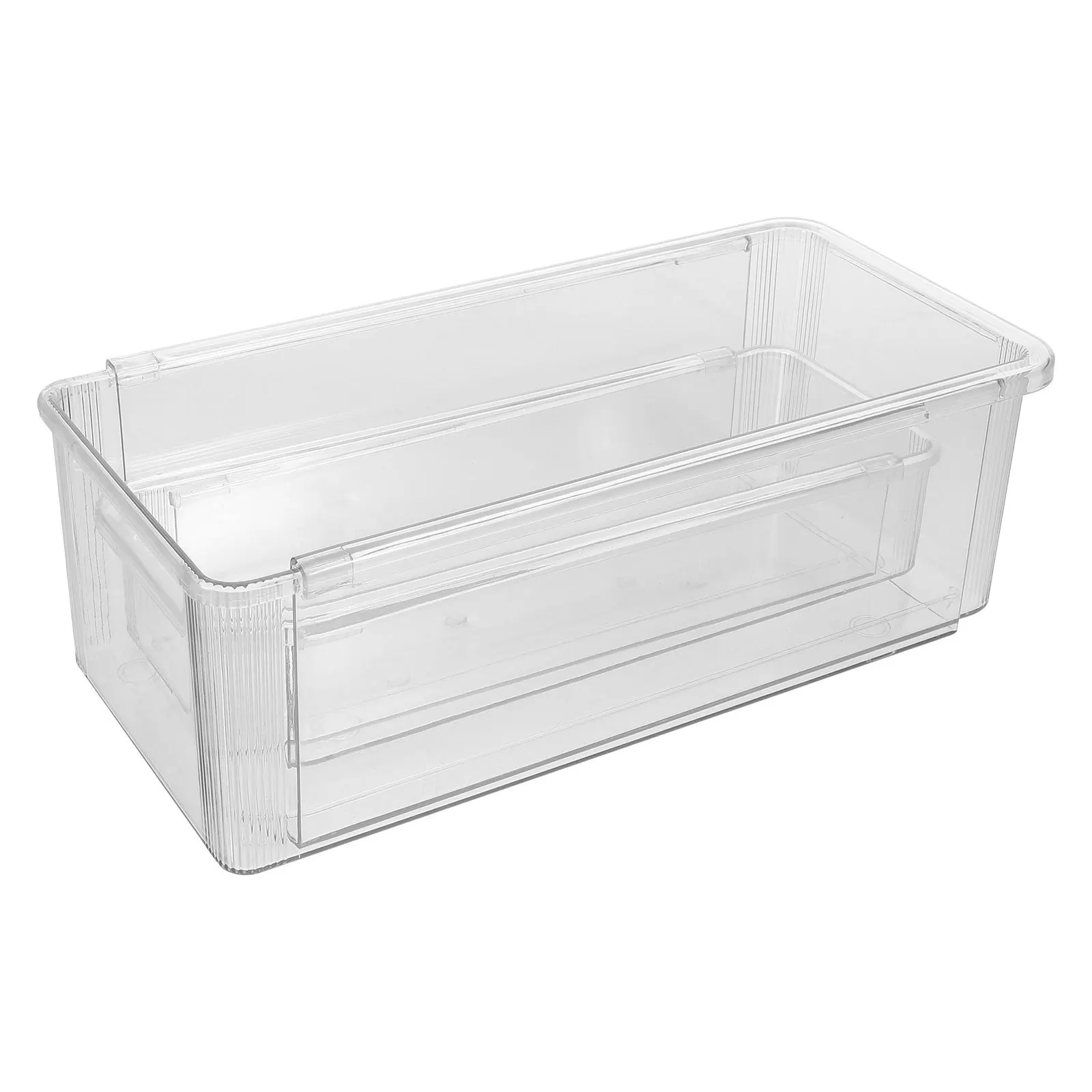 

2Pcs Adjustable Clear Plastic Drawer Organizer Expandable Storage Box for Makeup Cosmetics Kitchen Utensils Vanity Desk