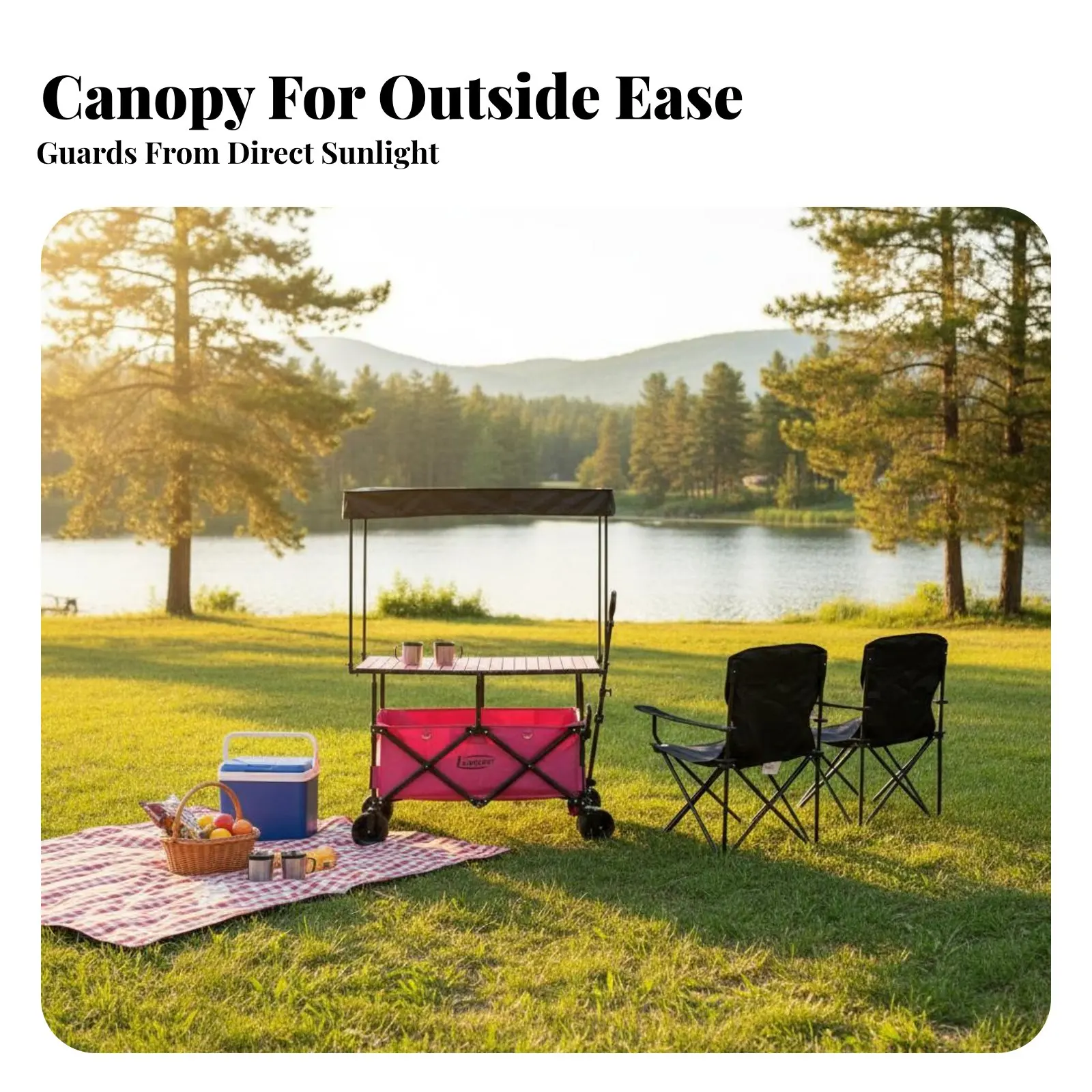 

Складная тележка-трансформер с столиком, большая вместимость, для уличной торговли, с солнцезащитным козырьком, колеса для любой местности