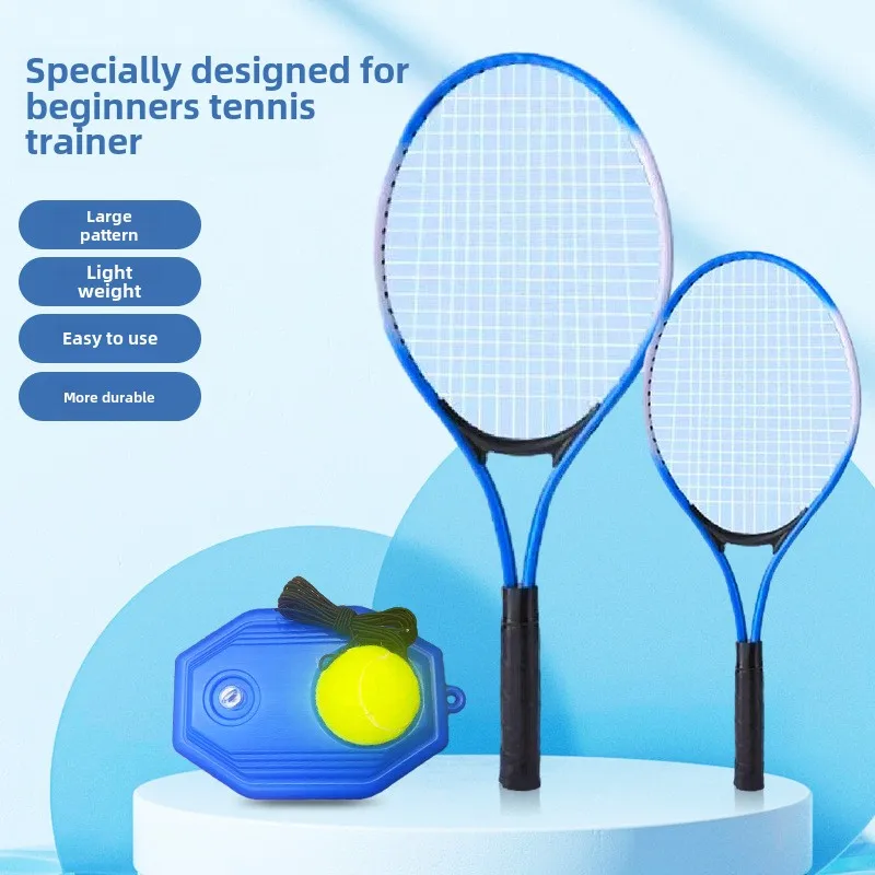 Tennis Racket Set Training Device Single Player With Line Rebound Base Self-Training Artifact Beginner Rackets Sports Unisex