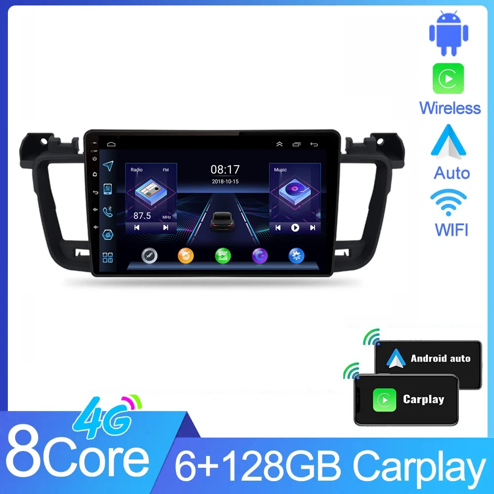 

9-дюймовый автомобильный радиоприемник для Peugeot 508 508SW 2011 - 2018 CarPlay Android Автомобильные интеллектуальные системы стерео 2 Din 2din головное устройство