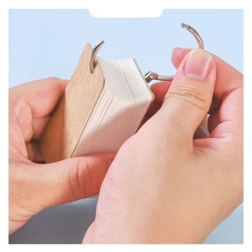 Students Gift Loose-leaf Memo Pad Hard Cover With Metal Ring Note Pad DIY Blank Card Stationery Mini Notebook