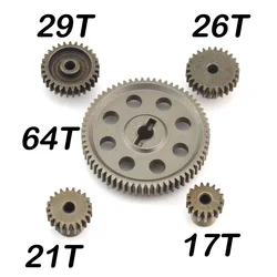 17T/21T/29T/26T Steel Motor Gears 64T  Differential Main Gear For HSP94111 94123 1:10 RC Cars Motor Gears