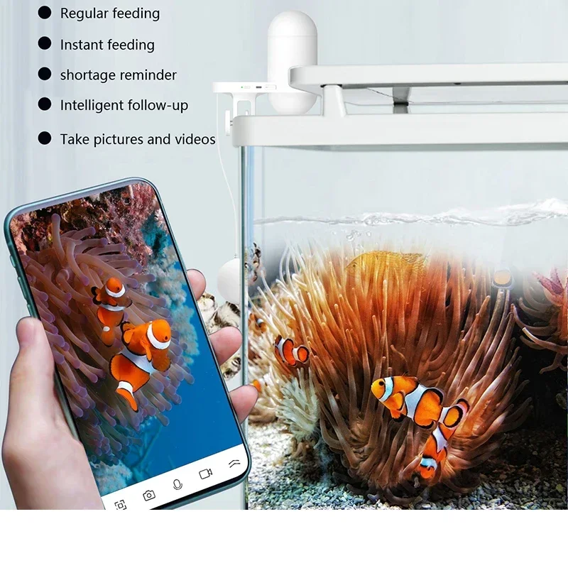 Automatic Fish Tank Feeder with Cameras Aquarium Fish Tank Feeder Timing Quantitative Visual Intelligent Feeder