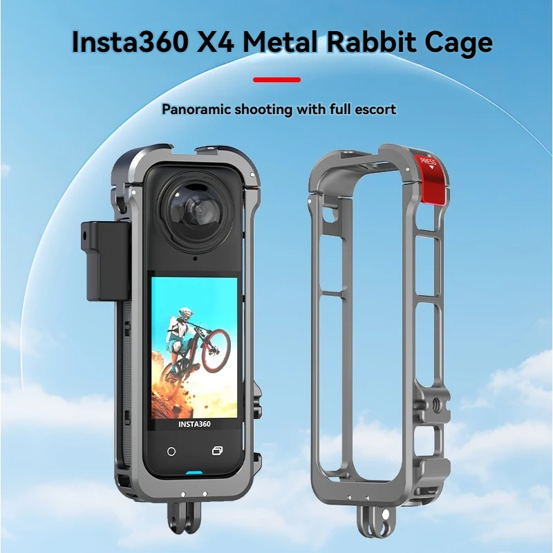 

For Insta360 X4 Metal Rabbit Cage Protective Camera Housing Frame Case Anti Fall Action Camera Frame Mount Accessories