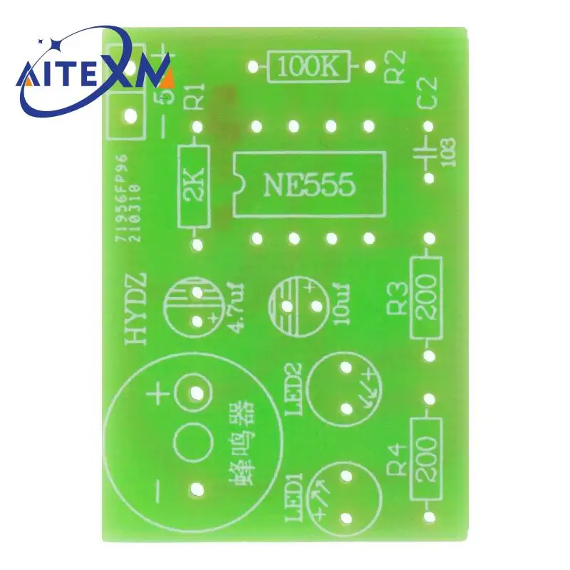 NE555 Multivibrator Kit NE555P Steady-state Circuit Dual Flash LAMP DIY Training Maker Student Lab DIY Learing Kit for Arduino