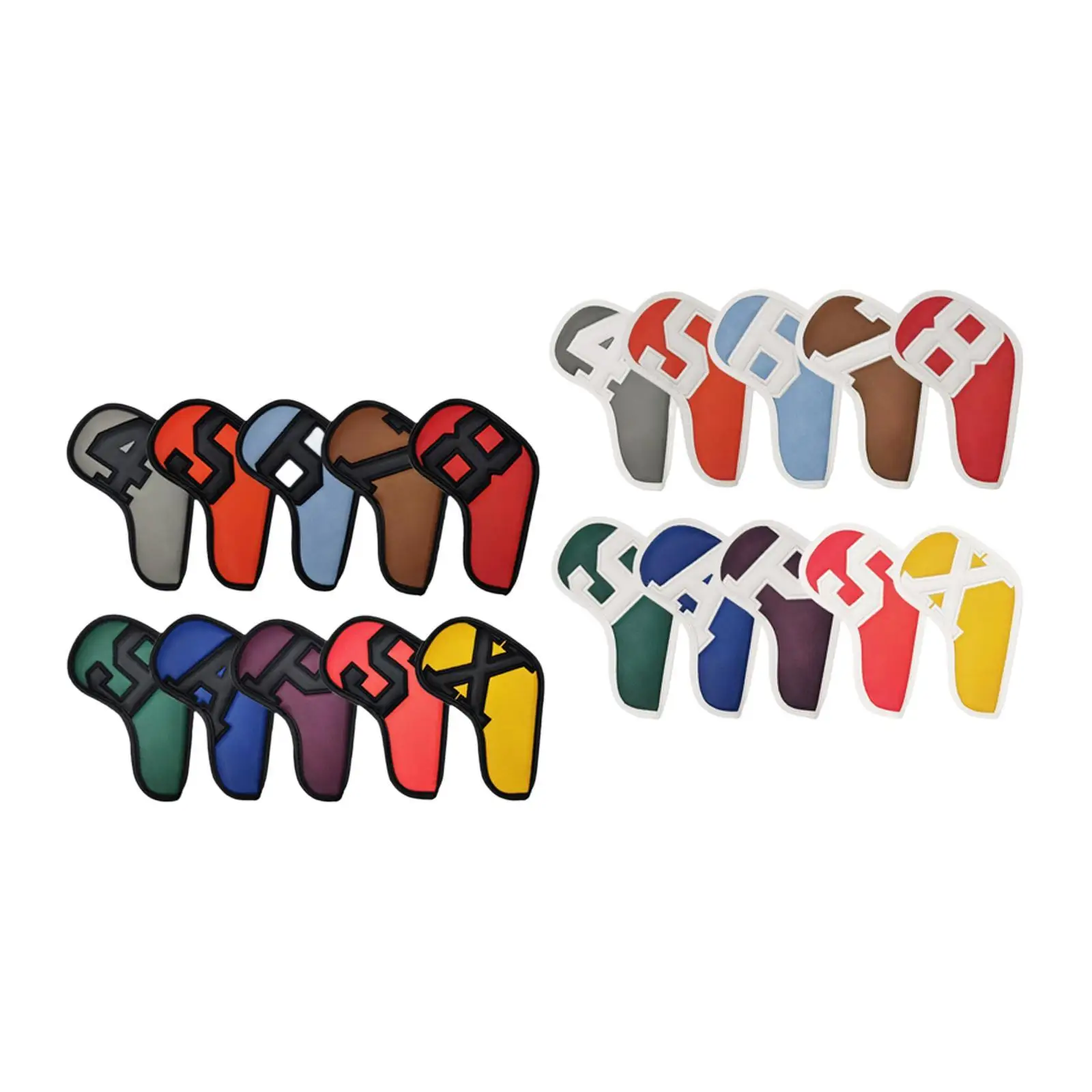 

10Pcs Golf Iron Headcovers Scratch Resistant Fashion Golf Club Head Covers