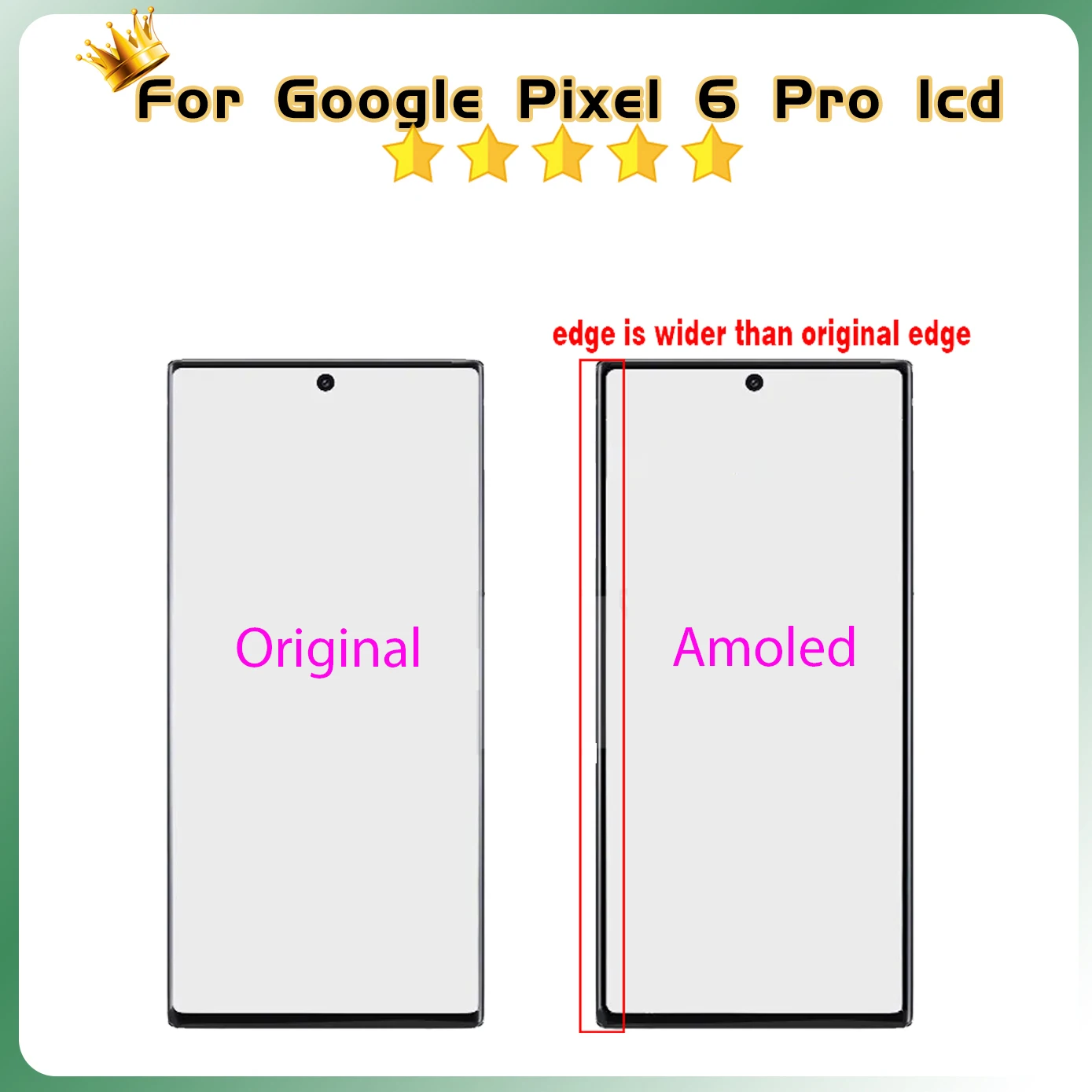 AAA Quality AMOLED For Google Pixel6 Pro Display Repair Parts For Google Pixel 6 Pro GLUOG, G8VOU LCD Display Touch Digitizer