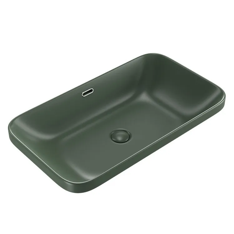 

Dark green matte Taichung basin wash basin square Nordic, ceramic color basin bathroom