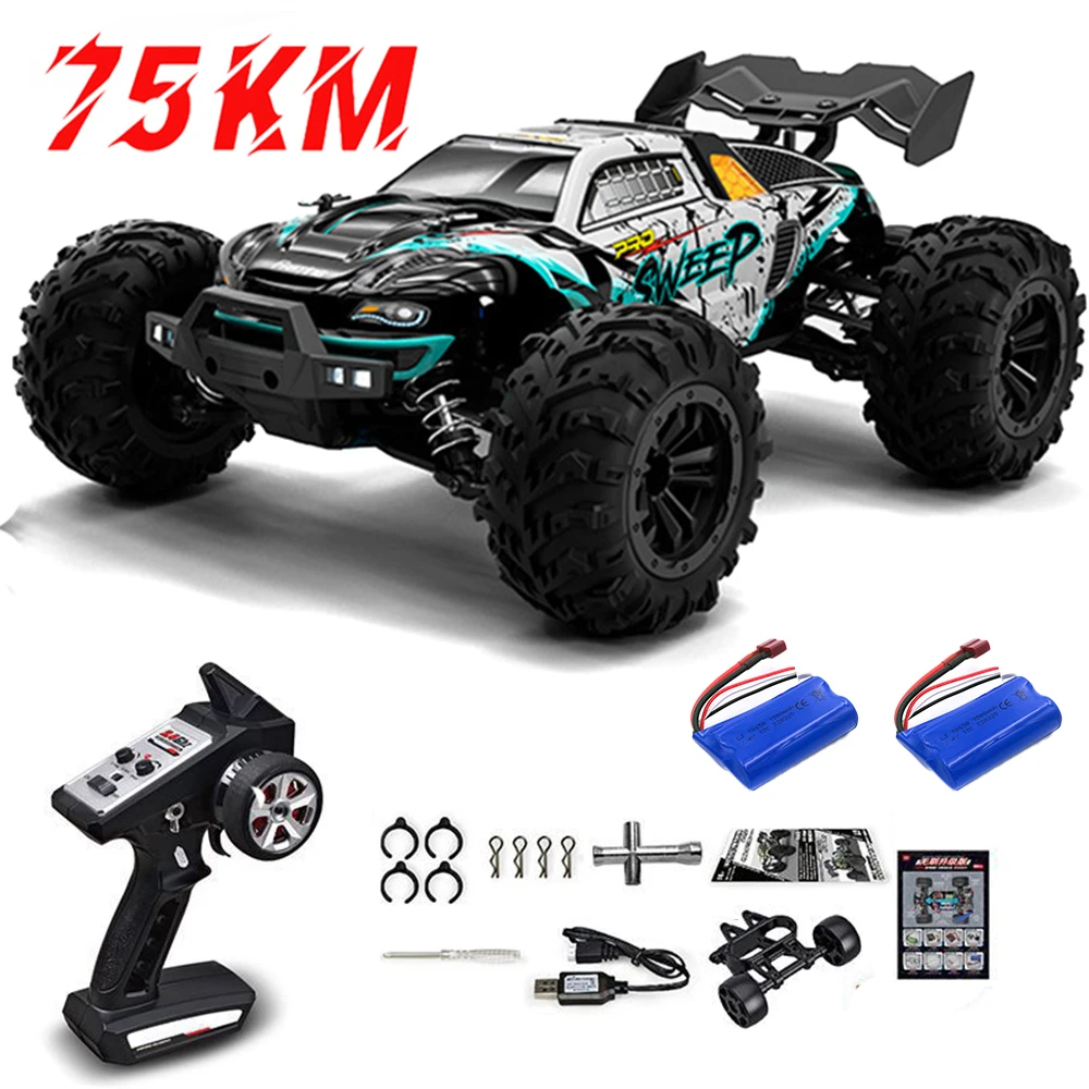 1:16 75 KM/H lub 50 KM/H 4WD RC samochód z samochody zdalnie sterowane LED Monster Truck do szybkiego dryfu dla dzieci Vs Wltoys 144001 zabawki