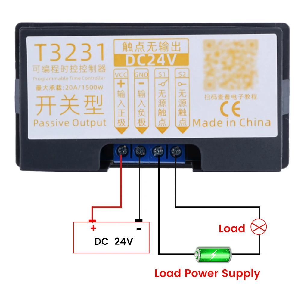 AC110/220V DC12/24V T3231 Intelligent Time Delay Relay LED Screen Display Cyclic Timing Control Switch Adjustable Timing Relay