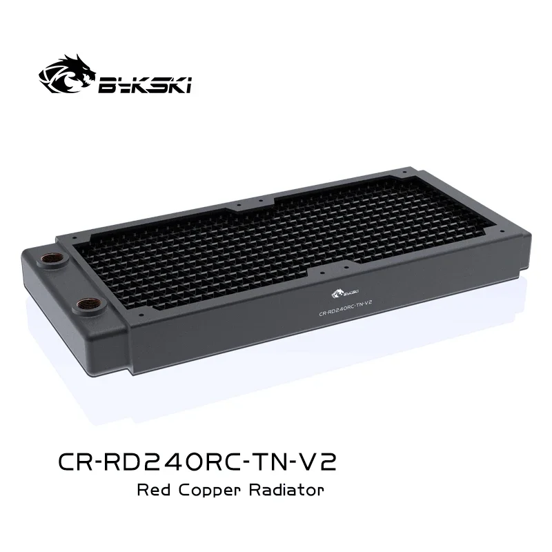 BYKSKI 30mm Thick Copper 240mm Computer Water Discharge Liquid Heat Exchanger Single Row Radiator for 12cm Fans