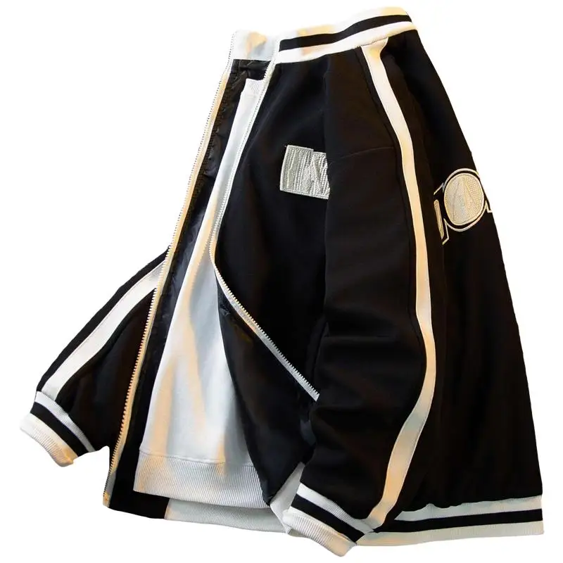 

Мужская куртка с воротником-стойкой American Sle в стиле ретро, весенне-осенний повседневный свободный бейсбольный жилет с вышивкой, молодежное пальто из полиэстера...