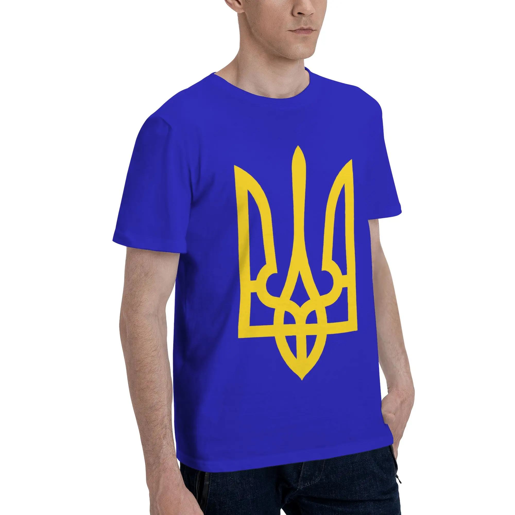 Tryzub Ukrainian Ukraine T Shirts Men Cotton Vintage T-Shirt Crewneck  Tees Short Sleeve Tops Plus Size