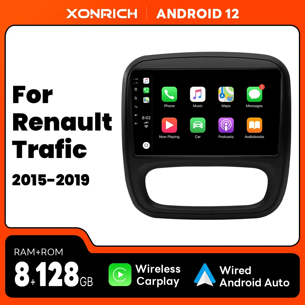 Wireless Carplay AI Voice Android 12 Car Multimedia Radio For Renault Trafic 3 2014-2021 For Opel Vivaro B 2014-2018 Wifi GPS