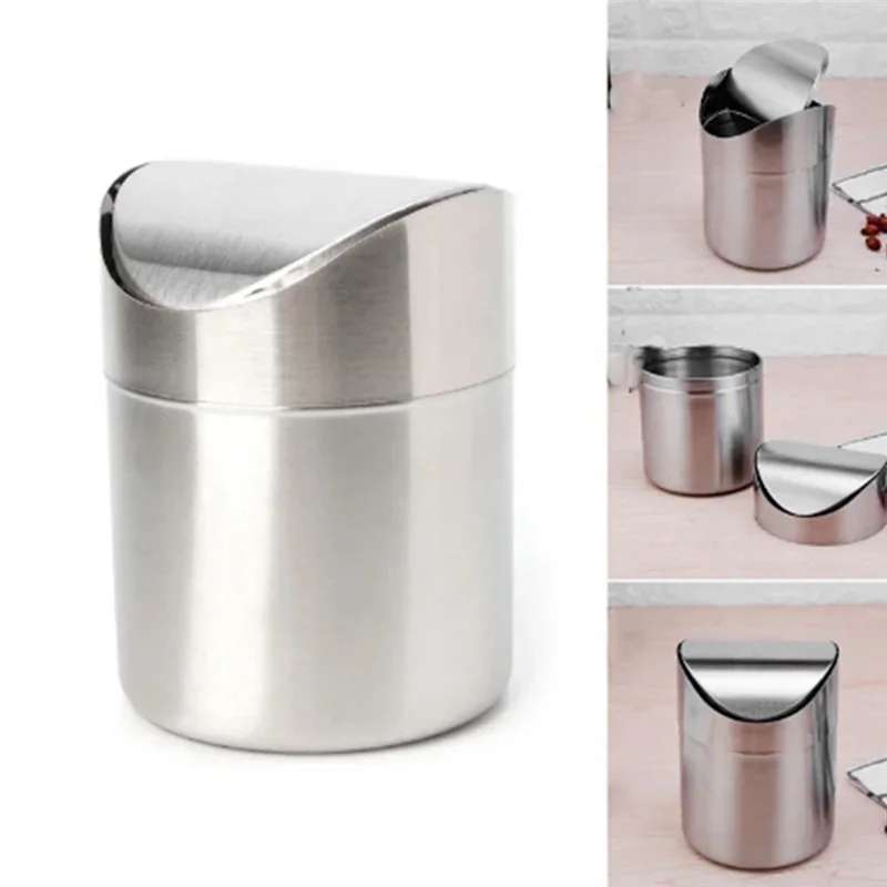 -A14E Mini lata de lixo para mesa com tampa lata de lixo de mesa pequena lata de lixo de bancada para banheiro de escritório
