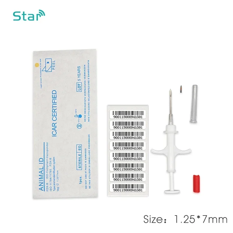 

80pcs 134.2KHz Microchip Syringe Animal RFID Tag with EM4305 Chip ISO11784/5 FDX-B RFID Tag for Fish Dog Cat Idetification