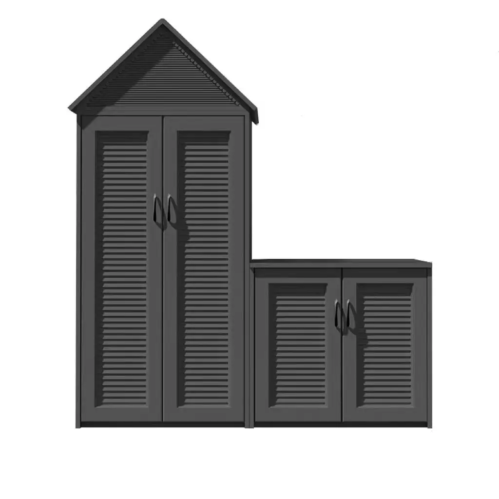 Aluminum Alloy Outdoor Storage Cabinet Waterproof Sunproof Garden Tool Box Large Capacity Patio Storage Chest for Courtyard Set