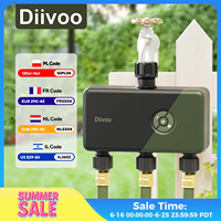 Diivoo WiFi Water Timer, Remote Control Irrigation Timer, Automatic Manual Watering, Rain Delay, Garden, Yards, Lawns