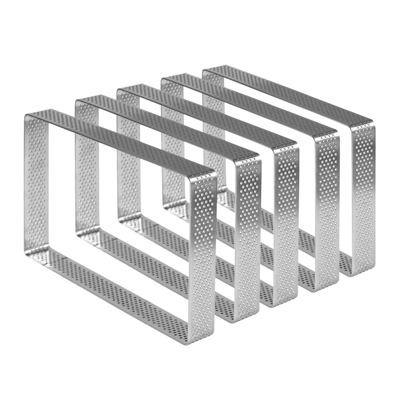 304 Stainless Steel Rectangular Shaped Cake Mold Stainless Steel Rectangular Tart Ring Punching Cake Ring Baking Gadgets