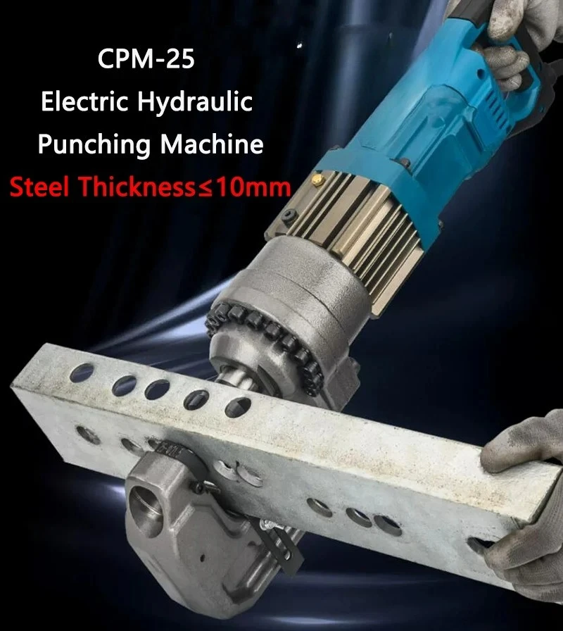 Máquina de perfuração hidráulica elétrica de 10mm de espessura, ângulo de canal de aço, abertura de buraco de cobre/alumínio/ferro/perfurador de placa de aço