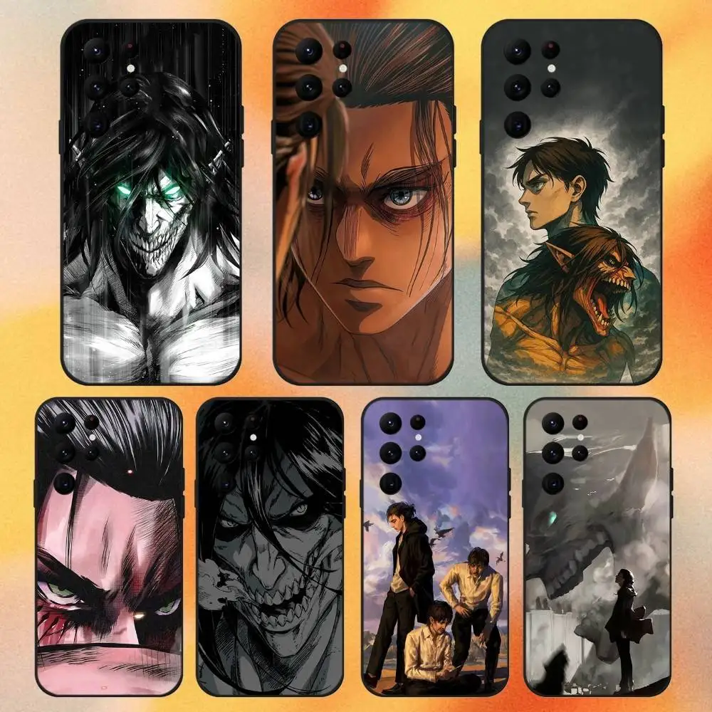

Eren Yeager Attack On Titan Phone Case For Samsung S 25,24,23,22,30,21,10,9,Ultra,Plus,Lite,FE,4,5G Black Soft Case