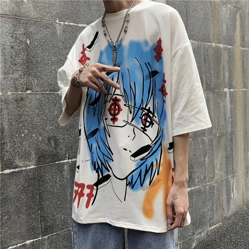 Graffiti Graphic T-Shirts Men Hip Hop Harajuku Tee Shirt Plus Size White Y2k Oversize Tshirts Women Short Sleeve Teenagers Tops