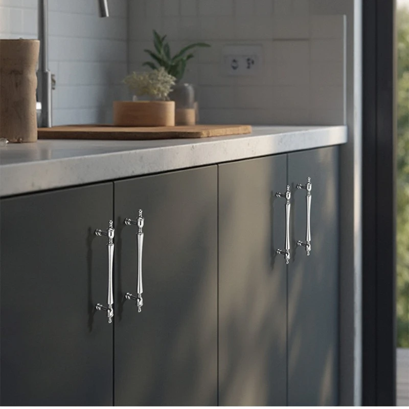 مقبض باب الخزانة الذهبي الفرنسية الخفيفة الفاخرة خزانة وخزانة سحب خمر درج ثقب واحد/مقبض رف الأحذية مقبض الأثاث #2