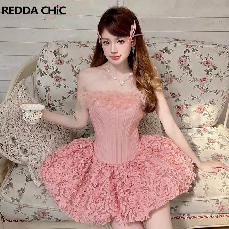 

Женское короткое платье REDDACHiC и шорты-бюстье в винтажном стиле с цветочной аппликацией, корсетом на косточках, шнуровкой сзади, пышное платье для вечеринок и торжественных мероприятий, сексуальная одежда