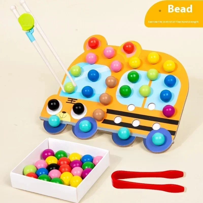 Fun Children's Bead Holding Game Baby Chopsticks Training Color Cognition Graffiti Drawing Early Education Puzzle Toy