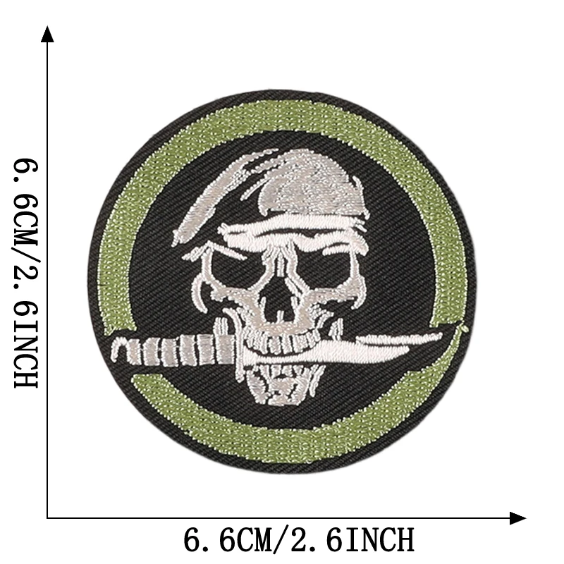 Patch Thermo collant Rock Punk Feuer Blitz Schädel für Kleidung Eisen auf Puffer Jacke Designer gestickte Nähen Abzeichen Rucksack a – Detail 7