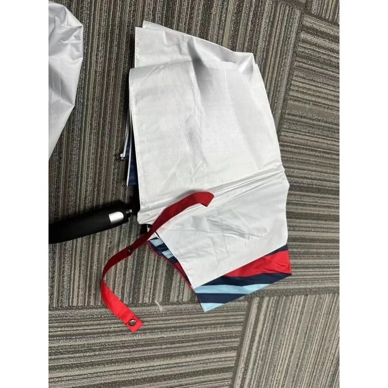 Suitable For Porsche Martini Red And White Double-spelling Fully Automatic Tri-fold 23-inch Double-layer Gift Business Umbrella