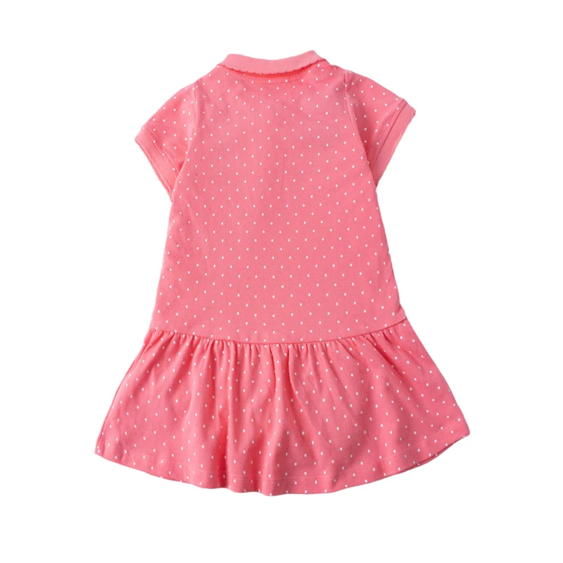 Little maven Summer Girls Clothes Strawberry Appliques Lovely Kids Girls Causal Polo Dresses for Girls Turn-Down Collar Dress