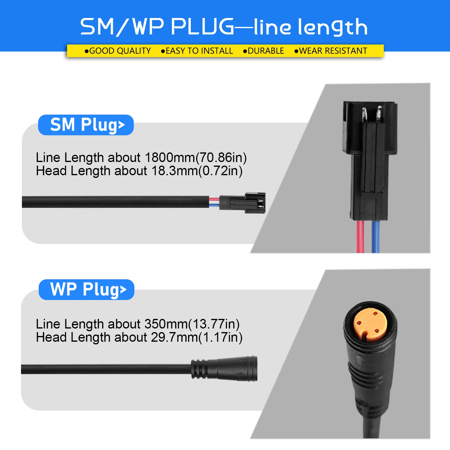 

WUXING 47PDD Ebike Brake Lever Cut Off Power Waterproof SM Connector Brake Grips For Electric Bicycle Conversion Kit Accessories
