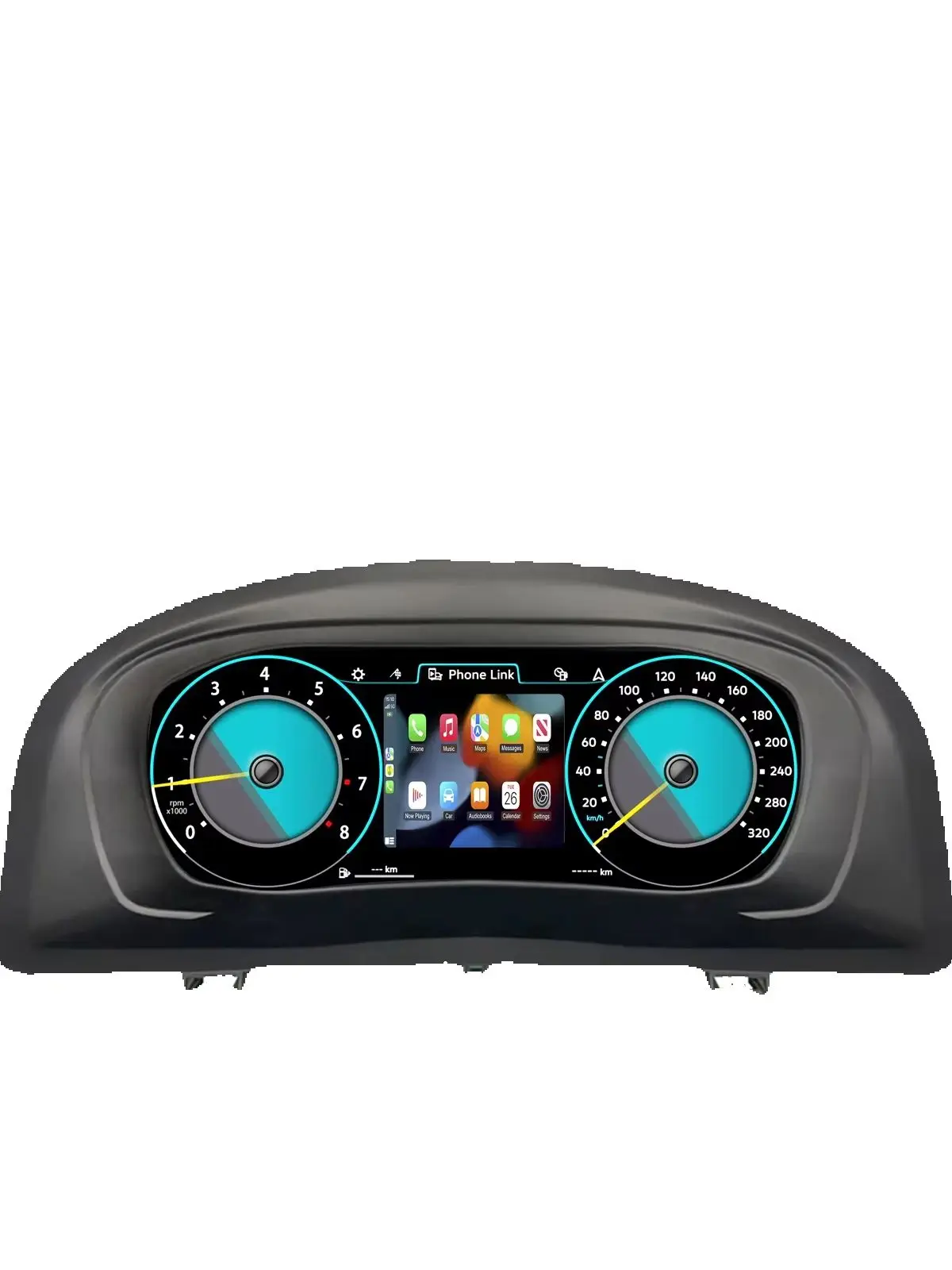 Carcluster 10,25'' LCD-Digital-Dashboard-Cluster für Volkswagen Touran Baujahr 2004-2013 mit HDMI, Carplay, Radio-Unterstützung und Instrumententafel-Cockpit.