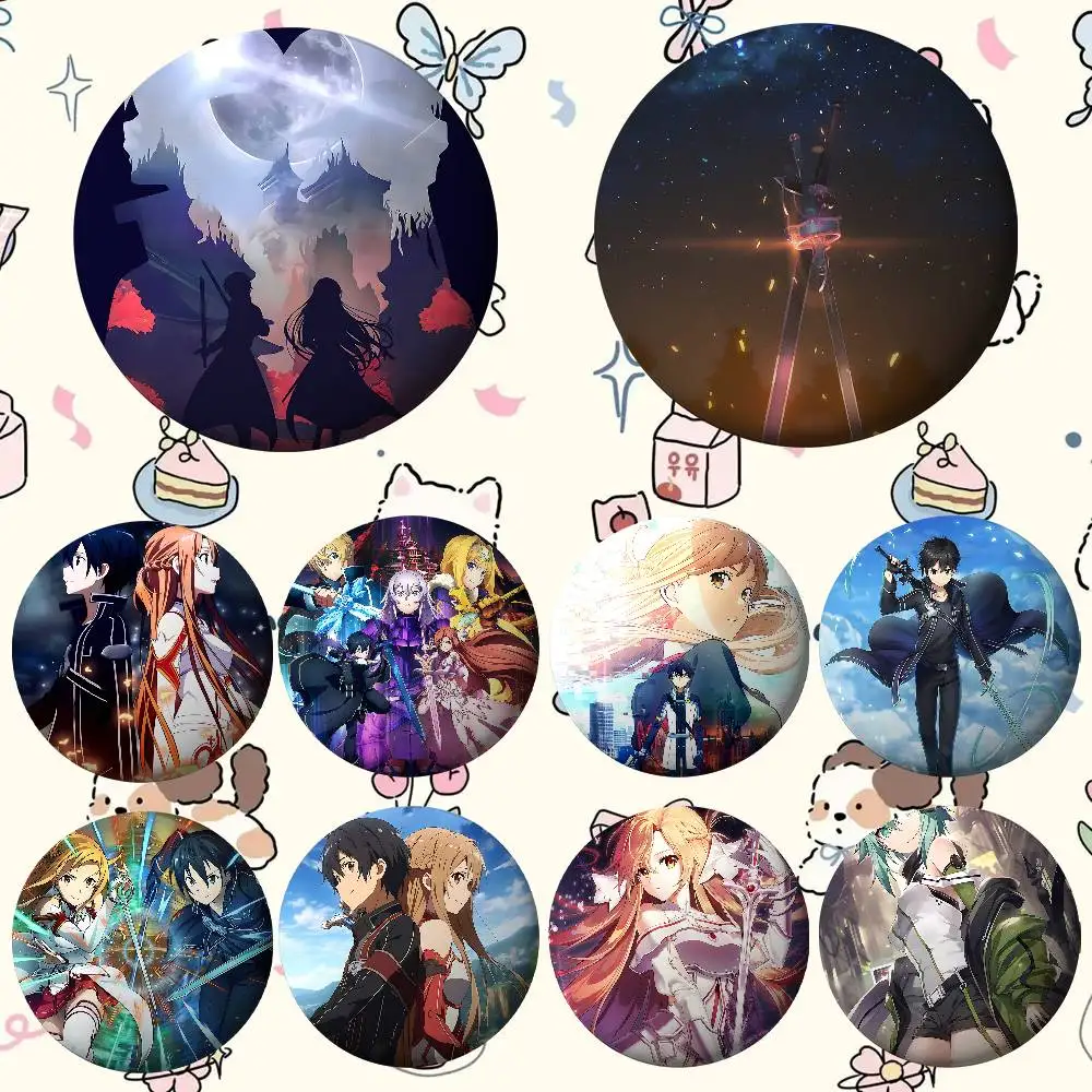 Insignias de Sword Art Online, broche de botón suave de hojalata, insignia de Metal, accesorios de joyería personalizados, sombrero, bolso, solapa