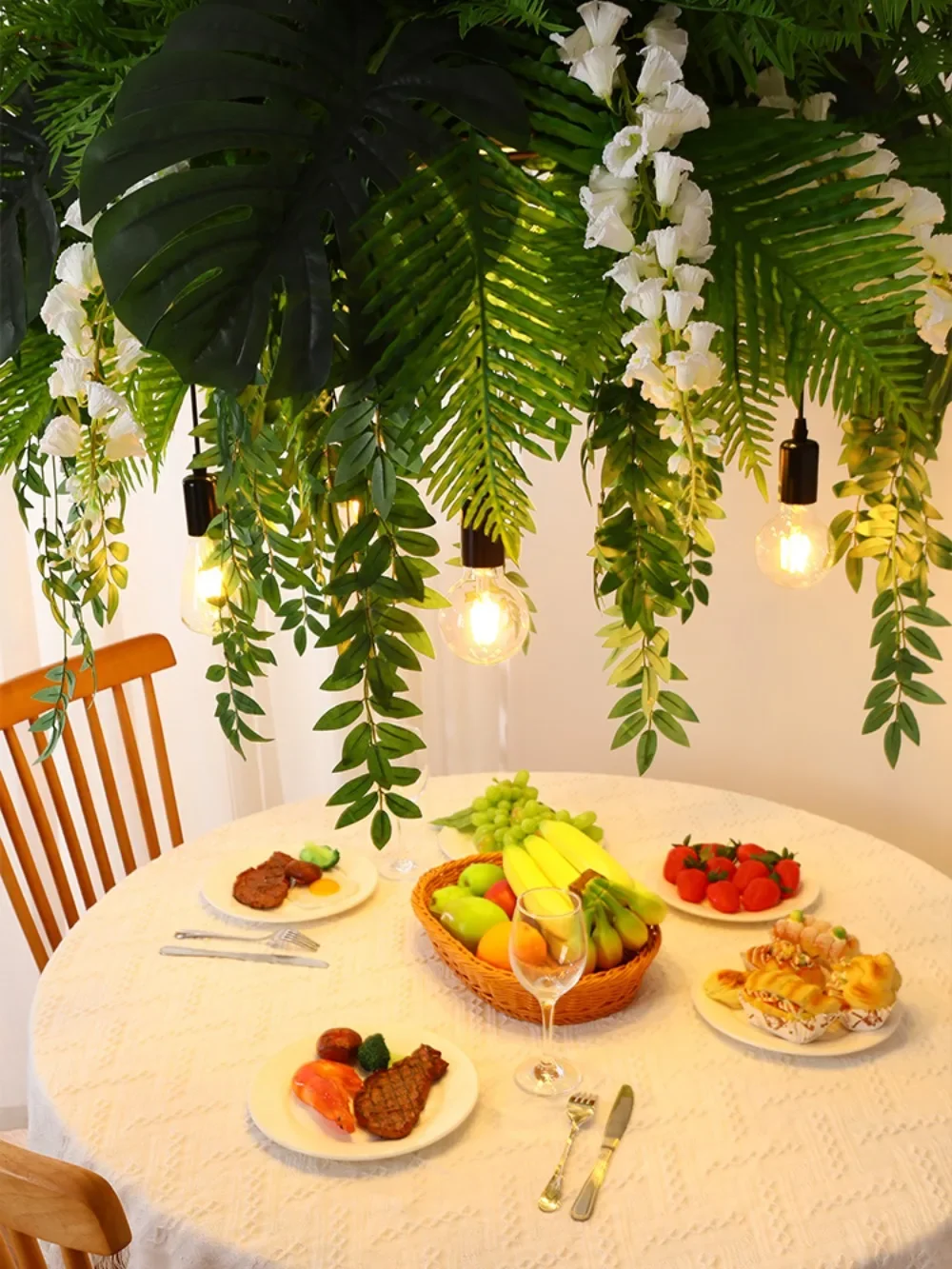 Private room chandelier Forest series Green plant light Creative restaurant Music restaurant Hot pot restaurant Qing