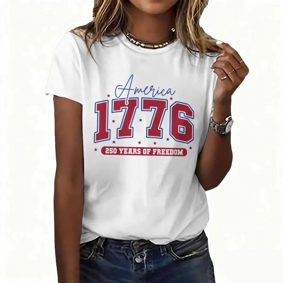 

4th of July T-shirt 1776-2026 USA 250th Birthday Shirts Short Sleeve Tee 250 Years USA Print T Shirts Men's Women's Clothing