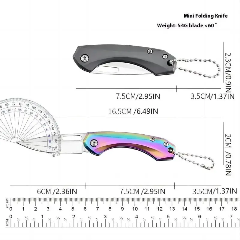 Lekki mini tytanowy nóż składany na breloczku do polowań na świeżym powietrzu, kempingu i wędkowania - idealny prezent EDC dla mężczyzn
