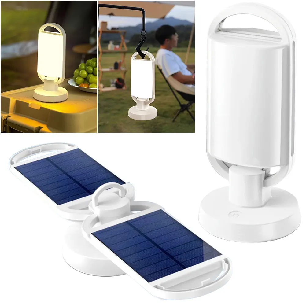 Solarna lampa kempingowa Akumulatorowa latarnia kempingowa Możliwość przyciemniania Wisząca lampa namiotowa do użytku wewnątrz i na zewnątrz