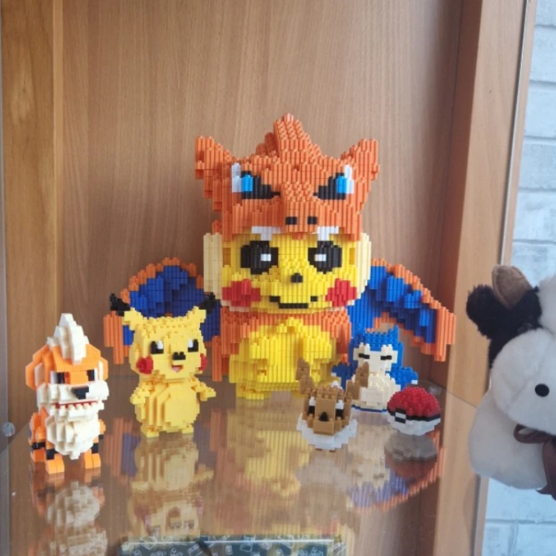 Pokemon piccola costruzione Pokemon Nanoblock Cartoon Pikachu modello animale gioco educativo grafica Pokemon giocattoli per bambini compleanno