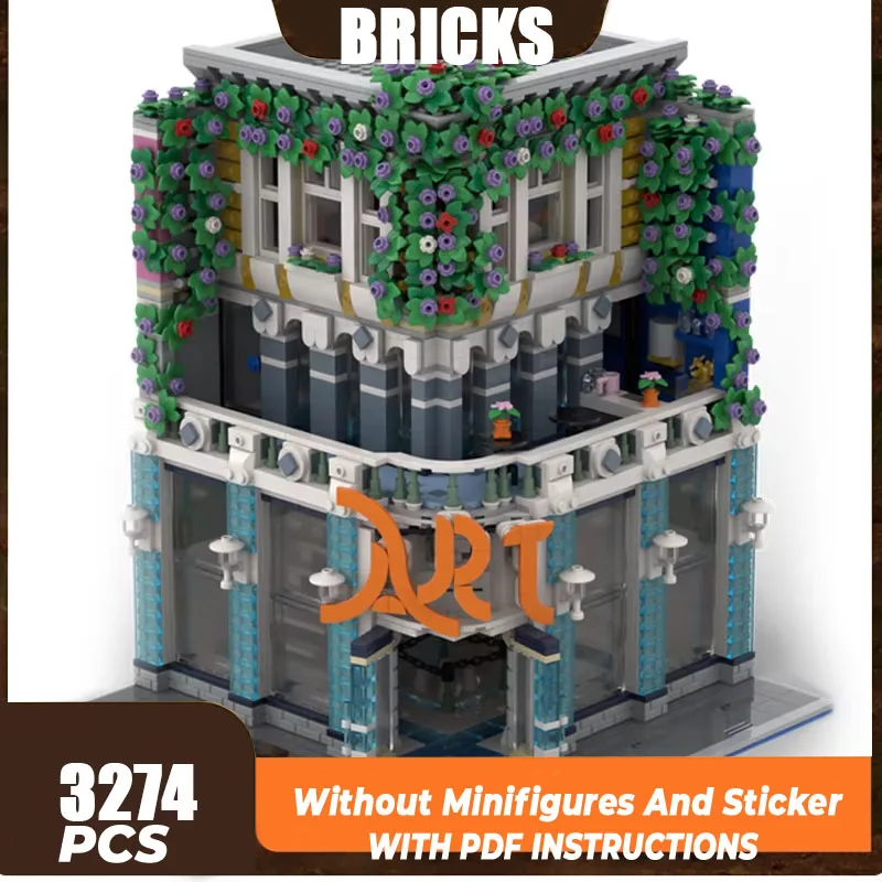 Moc Building Bricks Street View Model City Corner Art Gallery Technology Modular Block Gifts Toys For Children DIY Sets Assembly