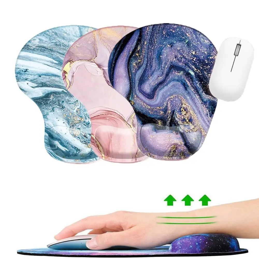 

Marbled Texture Wrist Rest Mouse Pad Ergonomic Non Slip Hand Support Mouse Mat Comfortable Oil Painting Office Accessories