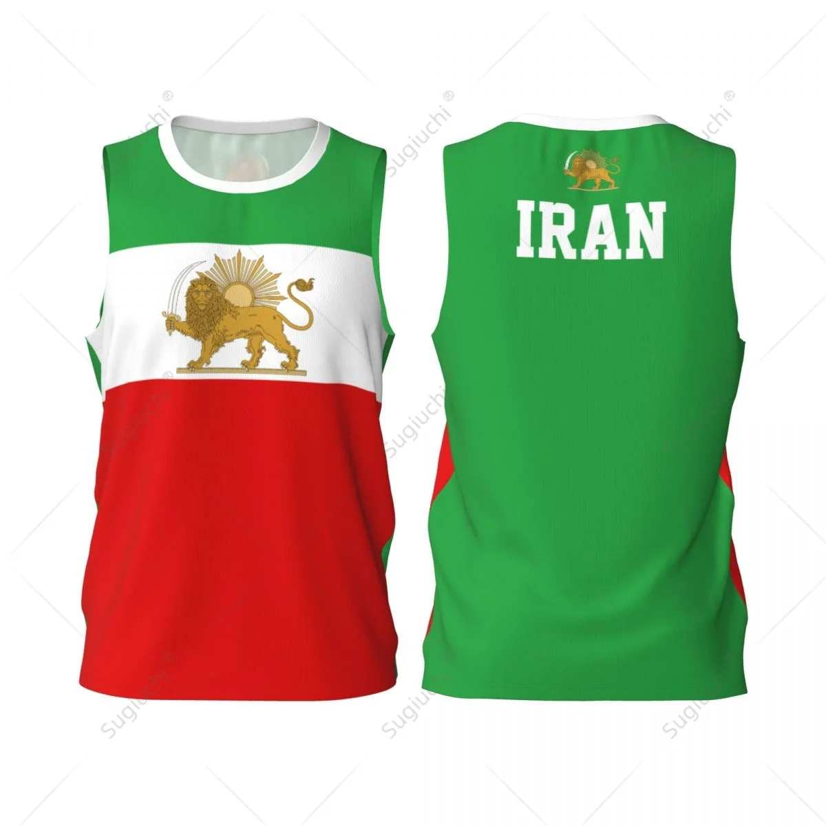 Men Basketball Sports Emblem Of Iran Lion And Sun Running Fitness Multifunction Jersey Sleeveless shirt Custom Name Nunber