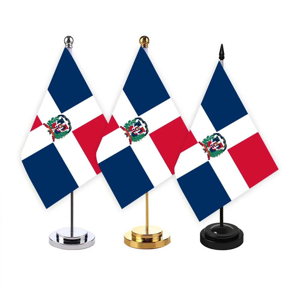 CYPOMELO office desk flag Dominica  flag 14x21cm Dominica desktop small decoration flag including  flagpole