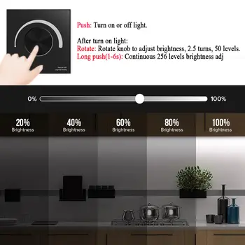 Rotační skleněný panel ZigBee Triac Dimmer Tuya APP Inteligentní stmívání pro jednobarevné stmívatelné LED žárovky, halogenové žárovky 10 nejlepší prodej Chytrý stmívač zásuvek Zigbee - №1