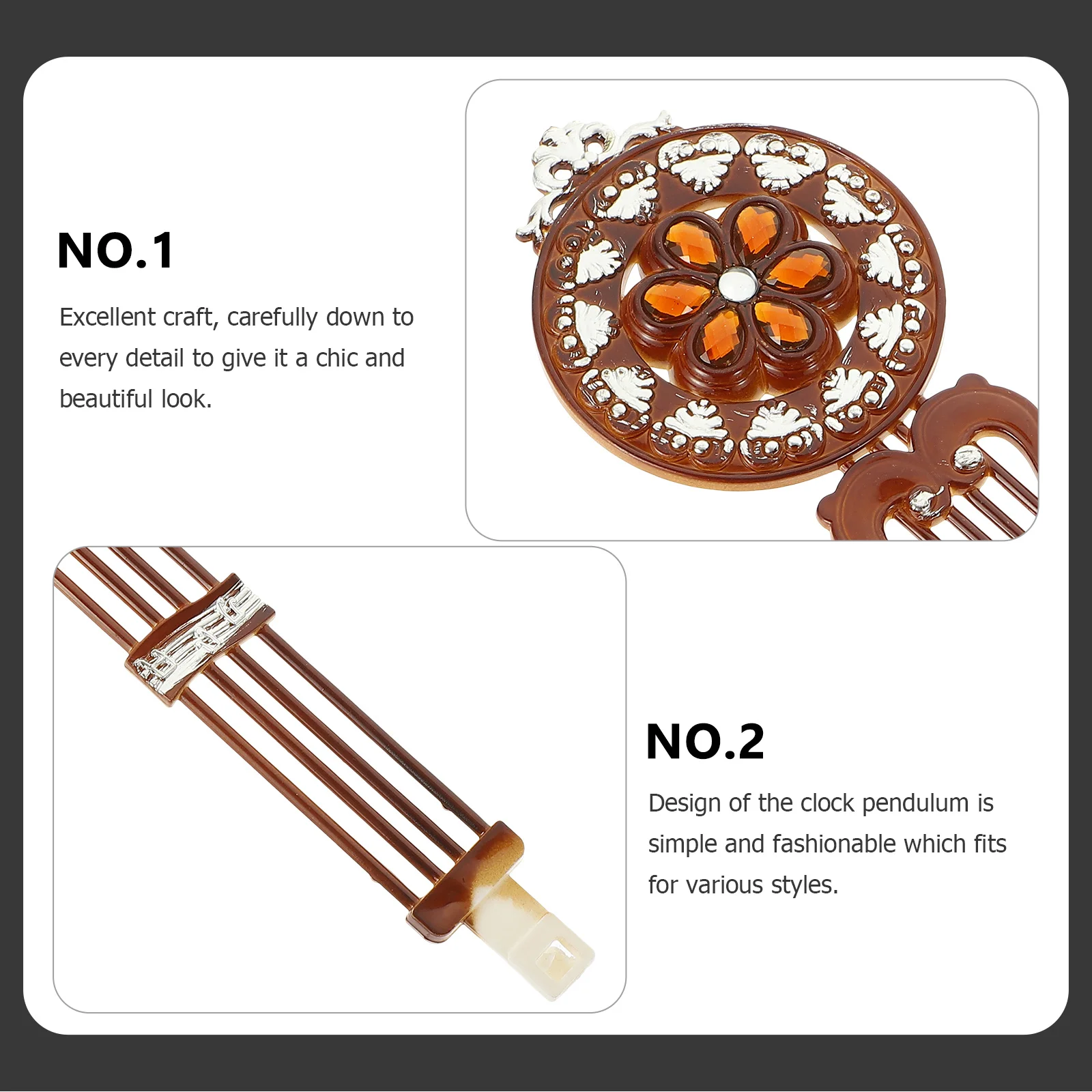 

Resin Clock Pendulum Replacement DIY Wall Clock Mechanism Part for Handmade Gift Christmas Wedding Bridal Present Decor