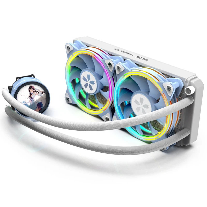 Yeston Sakura ZC-240 Desktop Liquid CPU Cooler Chassis 240mm ARGB AIO Water Cooling Ball Bearing Processor
