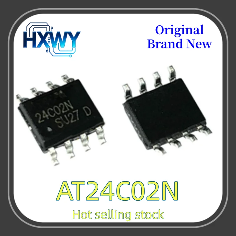 (10/50 pieces) AT24C02N Silkscreen 24C02 SOP-8 Memory IC New Electronic Parts Fast Delivery High Quality In Stock