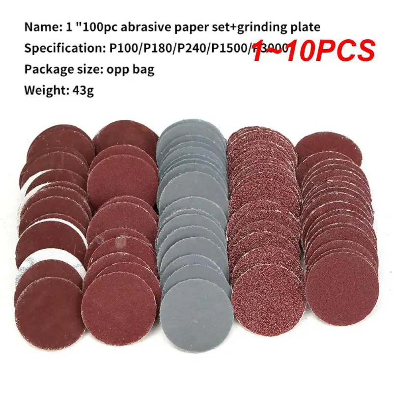 1~10PCS 1 Inch Sanding Disc Set 25mmSandPaper 100-3000 Grit Backing Pad With Drill Adaptor For Wet And Polishing