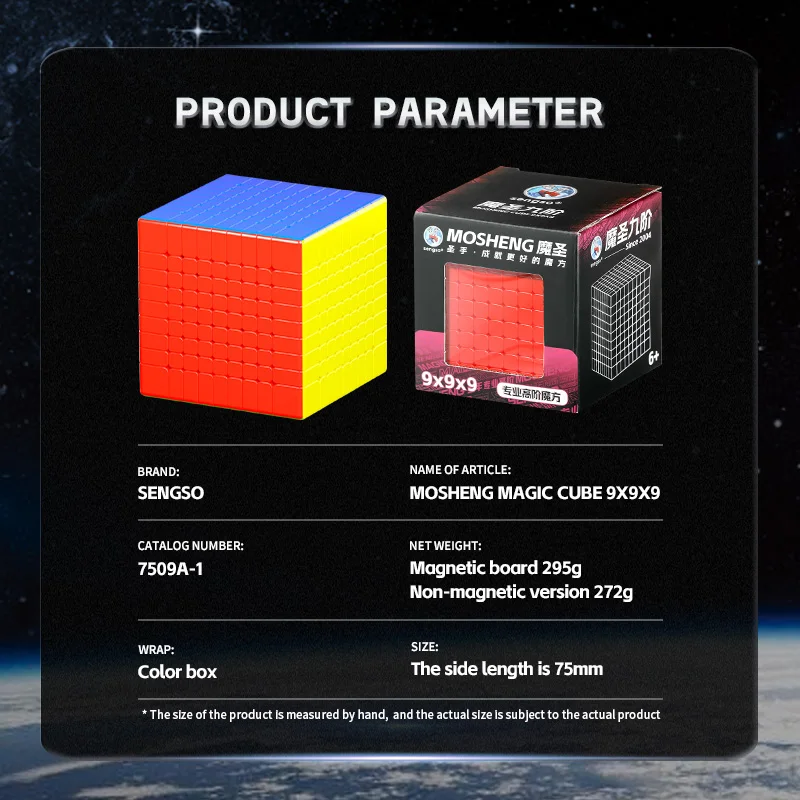 Sengso Mosheng 9x9 Cubo Magico Magnetico Shengshou 9x9 Cubo Senza Adesivo Puzzle Professionale Giocattoli Regalo Dei Bambini Cubo Magico